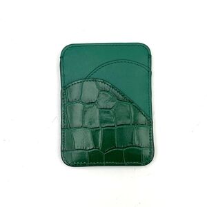 CHLOÉ Walden Croc Embossed Leather Card Holder